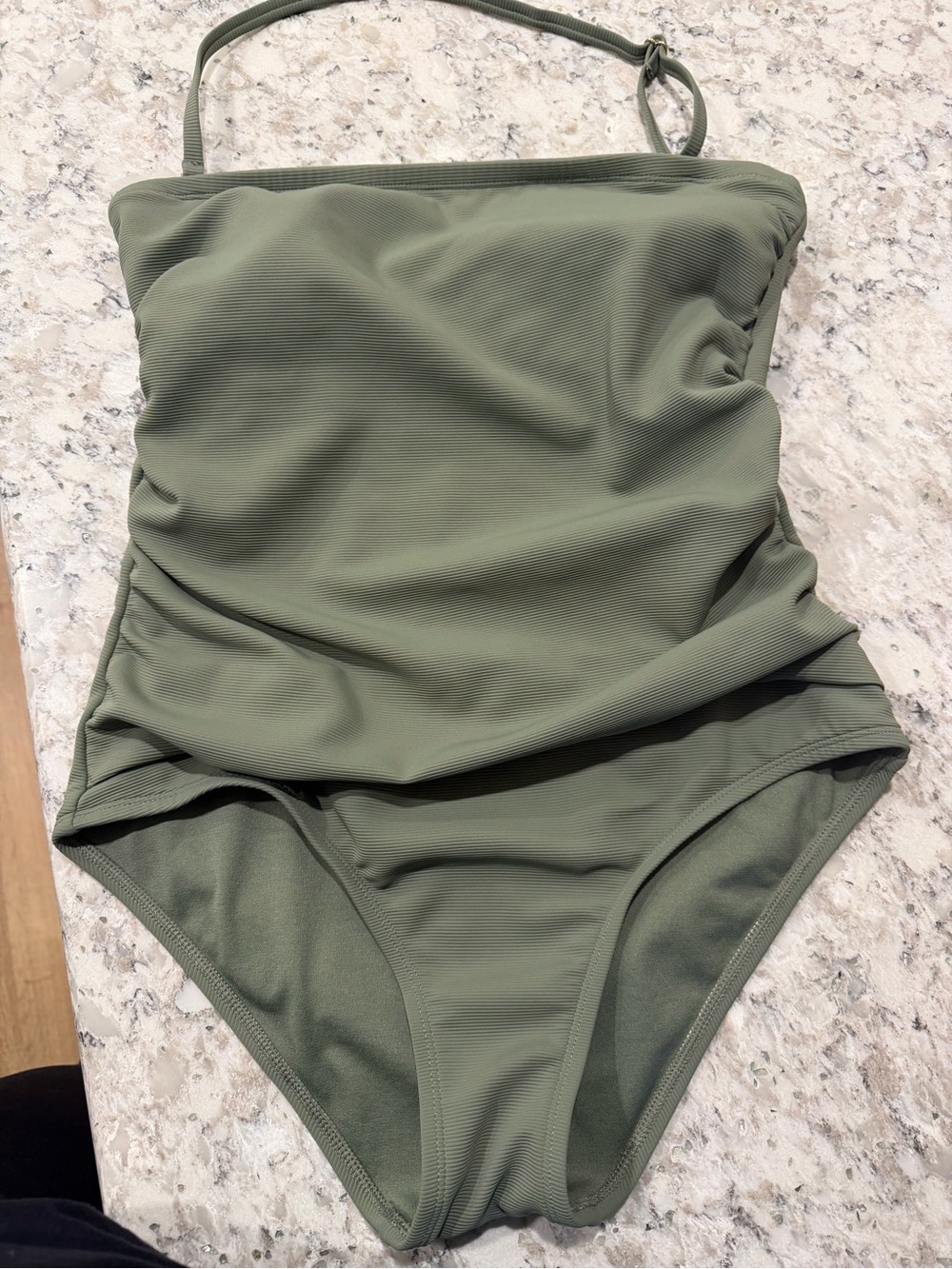 Time and Tru Olive Green One-Piece Swimsuit